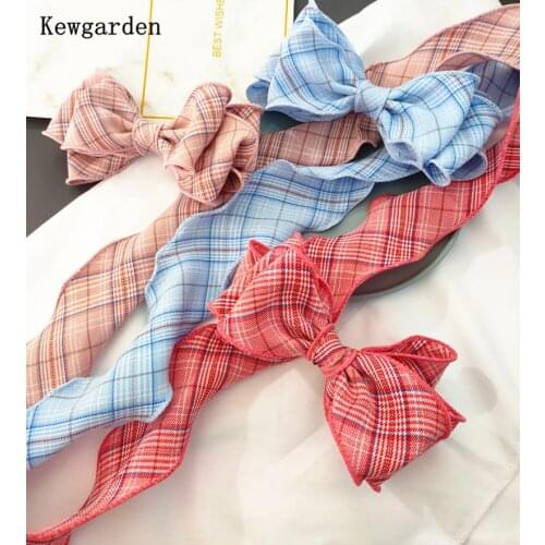 Kewgarden Plaid Wavy Side Polyester Ribbon 4CM 1.5" DIY Bowknot Accessories Handmade Tape Satin Ribbons Wholesale 21 Meters