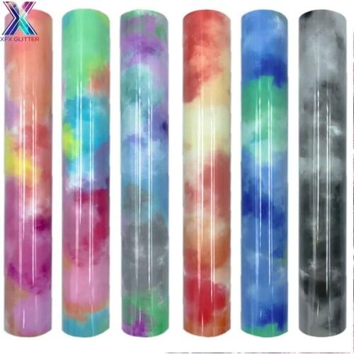 XFX HTV Cloud Rainbow Heat Transfer Vinyl Tie Dye Iron on Tshirt Heat Press Cricut Film HTV Printing for Garment Craft Decor DIY