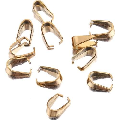 50pcs/lot Gold stainless steel Clasps Bails Charm Melon Seeds Buckle Pendant DIY Necklace Bracelet Connectors Jewelry Findings