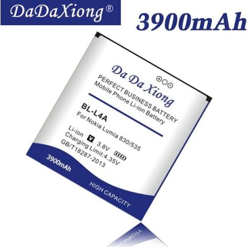 Da Da Xiong 3900mAh BL-L4A BV-L4A BLL4A Battery for Nokia Lumia 830 RM984 Lumia 535 RM-1090 RM-1089 Phone Battery
