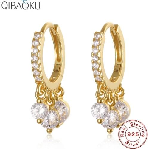 Hot Sale 925 Sterling Silver Earring Gold Color Small Circle Hoop Earrings For Women Birthday Simple Noble Jewelry Gift NO.16