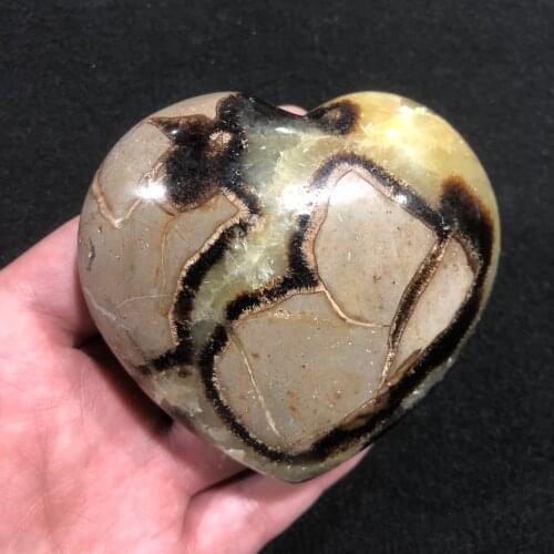 1pc Natural Crystals Quartz Septarium Stones Heart Shape Energy Reiki Room Home Office Aquarium decoration accessories Gemstone