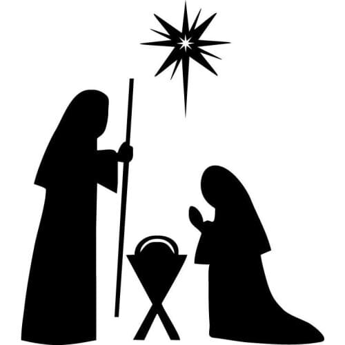 12.3cm*14cm Fashion Christmas Decoration Vinyl Car Sticker Black/Silver S3-5022