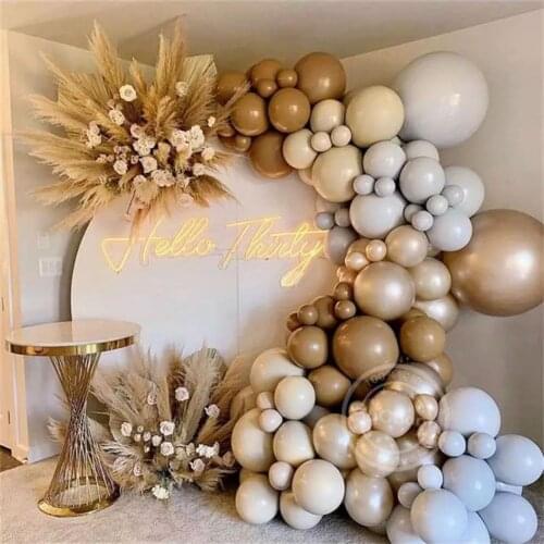 123Pcs/Set Coffee Brown Skin Color Balloons Arch Kit Latex Birthday Balloons Bride To Be Wedding Decoration Baby Shower Supplies