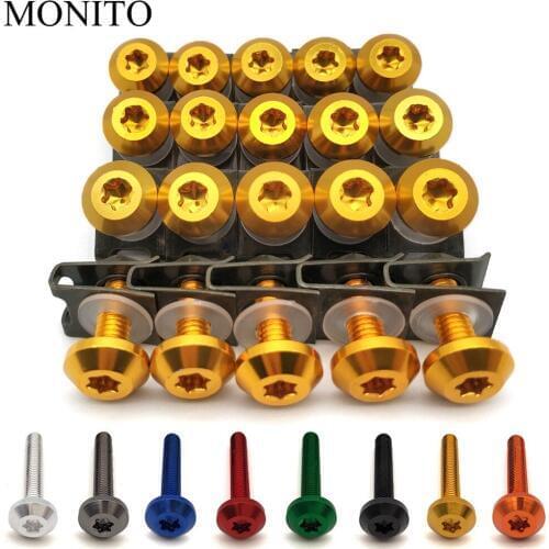20pcs For Honda CB190R forza 300 CB400 SF CBR650 R GROM MSX125 Motorcycle Custom Fairing Body Bolt Screw Spring Bolts Nut Kit M6
