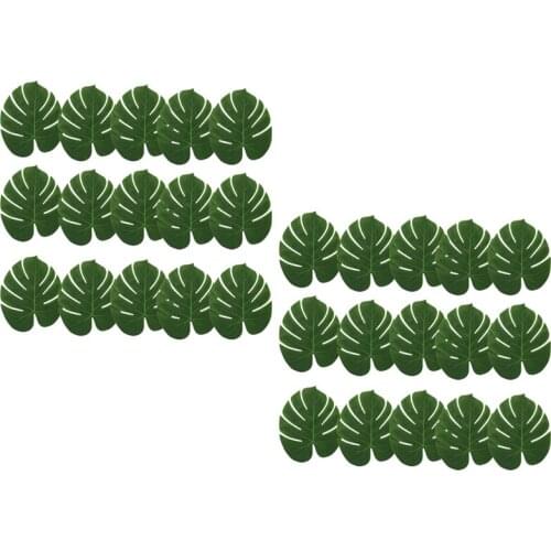 30 Artificial Palm Leaves for Party Decor,Fake Tropical Leaf Table Runners or Greenery Decor,Beach Theme or Jungle Party