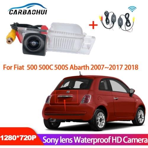 Car Rear View Back Up Reverse Parking Camera For Fiat 500 500C 500S Abarth 2007~2018 CCD full HD Night Vision Waterproof RCA