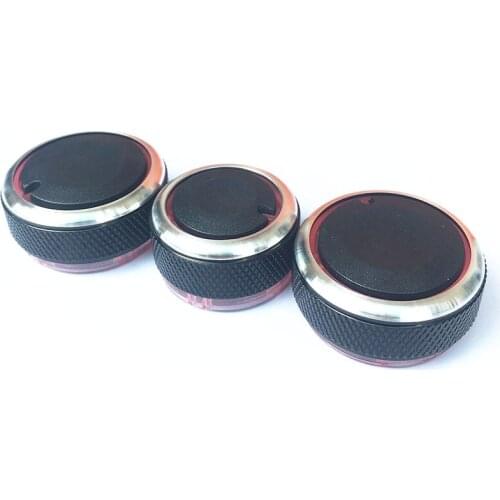 Car Accessories AC Knob Air Conditioning Heat Control Switch Knob For Volkswagen Polo 2004-2013 Aluminum Alloy 3pcs
