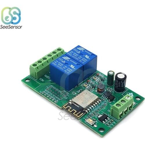 ESP8266 Wifi Wireless Switch Module 2CH DC5V Relays with ESP-12F ESP12F Module for Smart Home Phone APP Controller