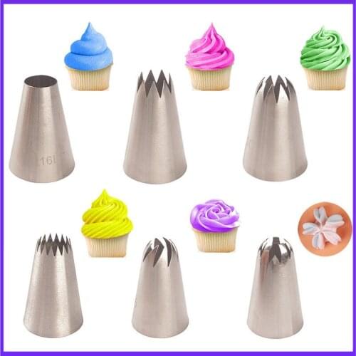 Large 6-Piece Set Decorating Mouth Combination Cake Cookie Cream Baking Tool Stainless Steel