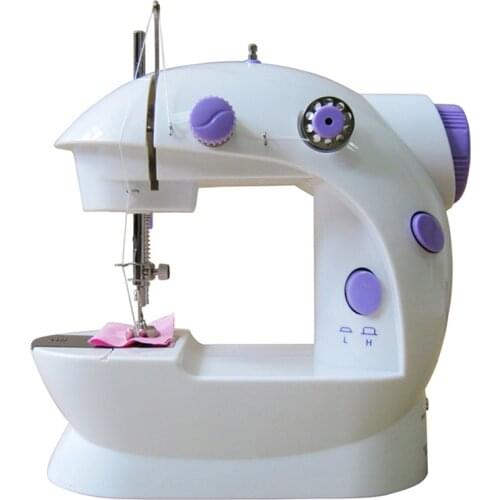 Household Electric Sewing Machine Double Thread Kit Stitch Machine for Beginners Portable Night Light Foot Pedal Straight Line