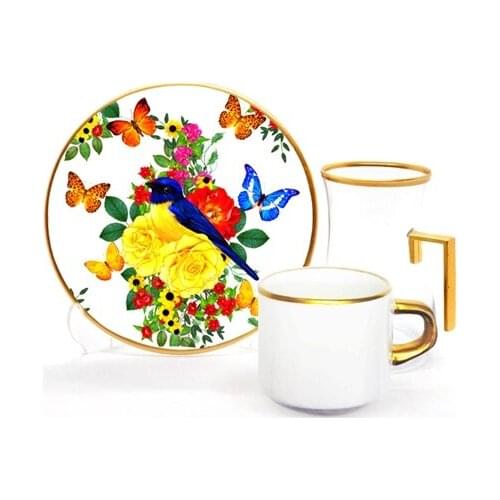 Drop Focus Handled Tea & Coffee Set 18 pieces Robin