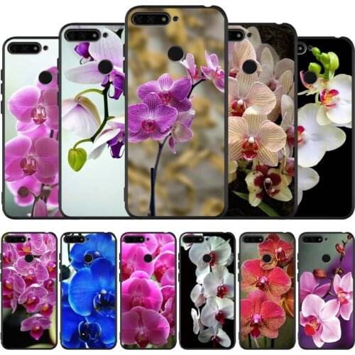 Orchid Flowers black Silicone Phone Case For honor 30 20 Pro 8 8X 9 10 20 Lite Mate 10 20 30 Lite Pro cover