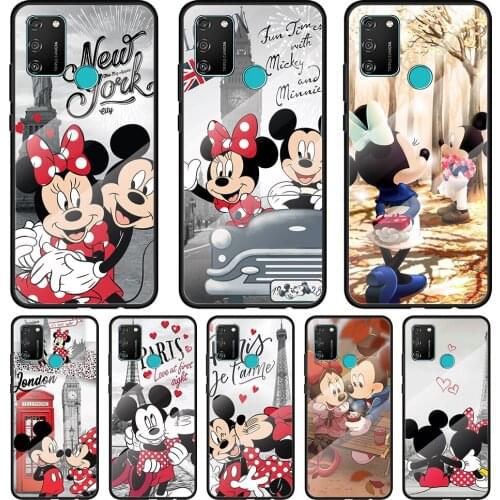 Mickey Minne Have Fun Tempered Glass Cover For Honor 30 20 10 9X 8X Pro Plus Lite Silicone Phone Case Coque
