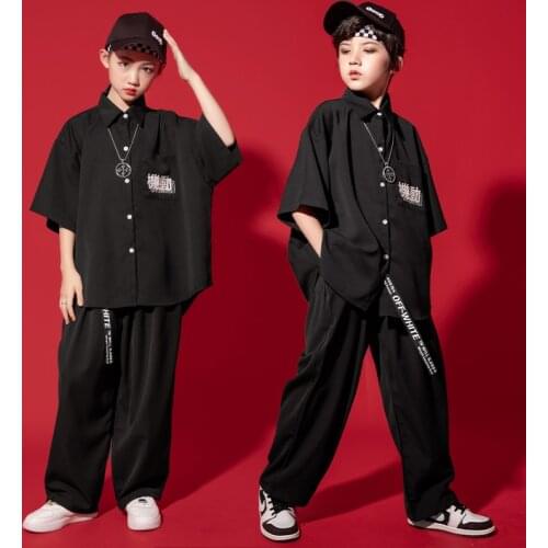 Kids Cool Hip Hop Clothing Singers Outfits Oversized Shirt Tops Loose Streetwear Pants for Girls Boys Dance Costume Clothes Set