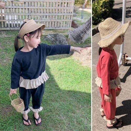 Toddler Girl Clothing Set 2 Pcs Baby Girl Clothes Outfit Set Cotton 2019 Spring Autumn Long Sleeve Ruffles Top + Pants Suits