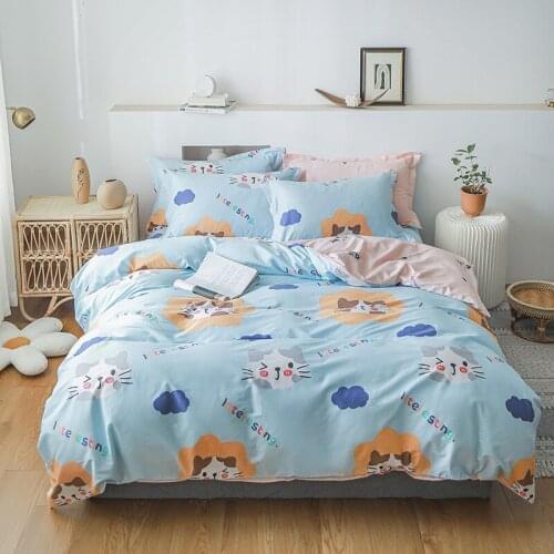 100% Cotton 4 Piece Set Twill Duvet Cover Bedding Set Bedspread Quilt Cover Home Simple Queen Luxury Bedding Sets King Size