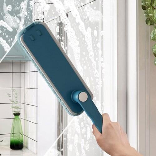 Multifunction Foldable Microfiber Duster Cloth Replaceable Washable Tile Floor Table Cleaning Brush with 360 Degree Rotating Han