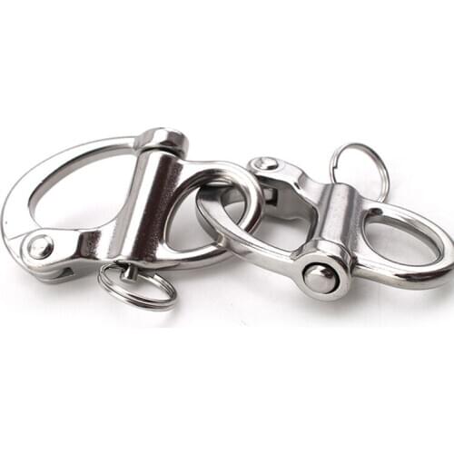 Marine 316 Stainless Steel 35/50/70/95MM Fixed Snap Anchor Shackle Rigging Fixed Eye Bail with Eye Ring for Sailboat