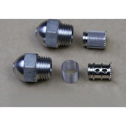 304 stainless steel 1/4 inch Mist fog nozzle 0.2 -1.8mm orifice diaFuel oil Ethanol nozzle Net filter jetting water humidify