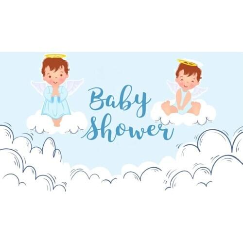 Sky Blue Baby Blue Clouds Backdrop Party Room Decor Photo Booth Studio Prop