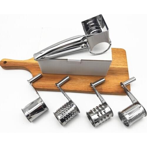 Stainless Steel Rotary Cheese Nut Spice Grater Shredder Butter Slicer 3 and 4 Shaped Planer Blade Garlic Grinder Kitchen Tools