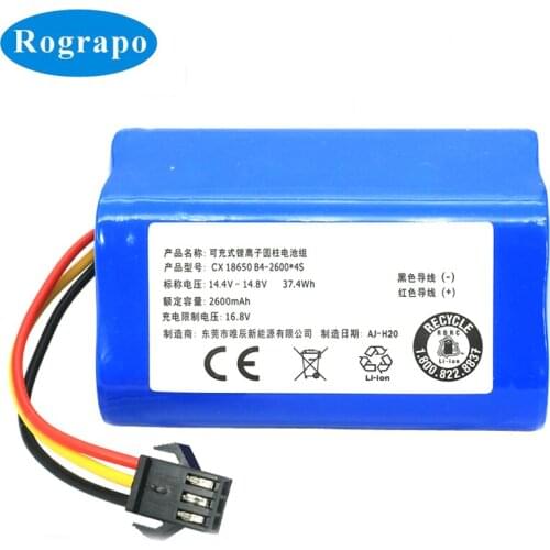 New 14.4V 2600mAh Replacement Battery For Haier TAB-JD5D5H T535H Vacuum Cleaner Robot 3-wire Plug