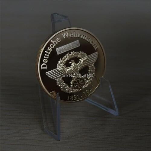 Sample order,1pcs/lot new design 24k gold plated german Commander Erwin Rommel War Coin free shipping