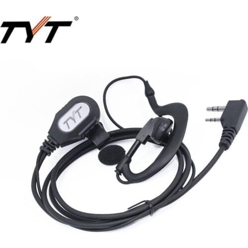 Original High Quality 2 Pin TYT Headset Earphone for TYT MD-380 TH-UV8000D/E Walkie Talkie Two Way Radio Baofeng UV-5R BF-888S