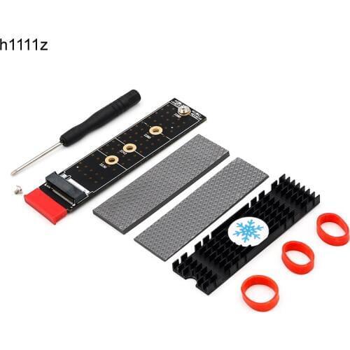 PCIE to M2 Adapter M Key Connector M2 SSD NVME PCIE x1 Full Speed M.2 2280 Aluminum Heatsink SSD Thermal Silicon Wafer Cooling