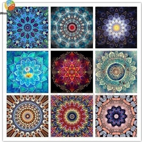 Full Round Diamond Painting Flower Mandala 5D DIY Diamond Embroidery Art Kit Home Decor Religion Icons Handcrafts Rhinestones