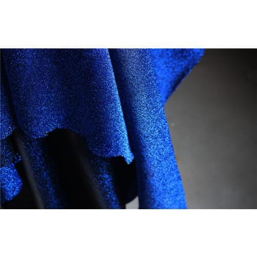 Encrypted flash blue soft mesh semi-transparent fabric,Clothing background material,fabric for dress,140cm*50cm/pcs