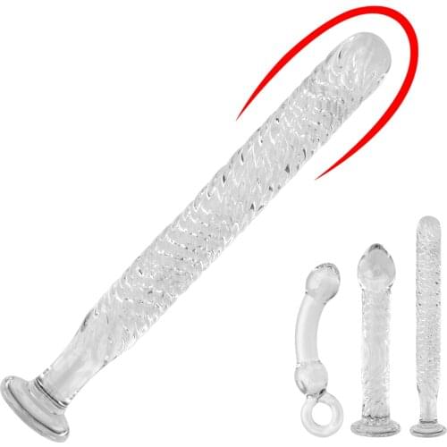 Sex Products Female Masturbation Anal Butt Plug Fake Penis Adult Sex Toys for Women Men Gay Crystal Glass Dildo