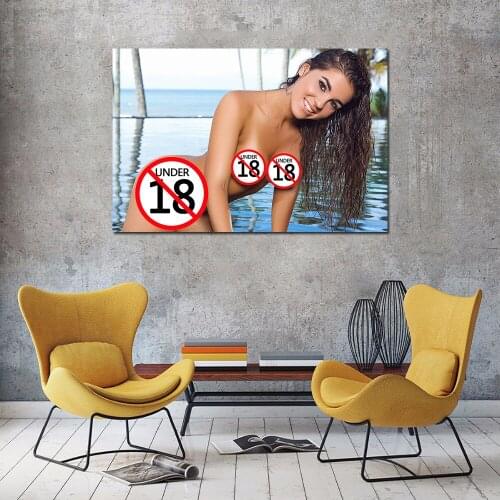 Sexy Model in the Swimming Pool Wall Art Poster Canvas Painting for Living Room Home Decor Decorative Wallpaper