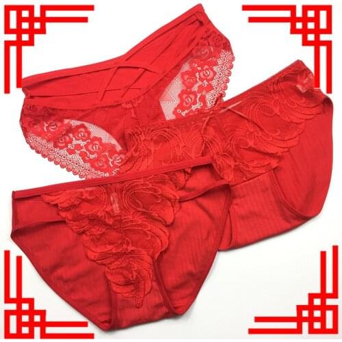 New Year special [this year of life big red underwear - lace low waist version] happy to welcome the New Year