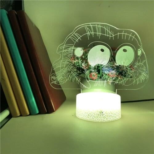 Room Animal Night Light LED Lovely Spider 3D Neon Desk Lamp Bluetooth Base Color Change Nightlight with Remote Kids Friends Gift
