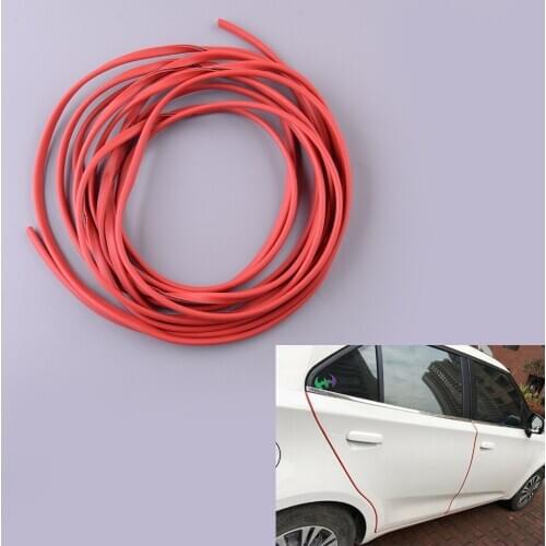 Universal 5M/16FT Red Car Door Edge Trim Molding Seal Strip Scratch Guard Protector Styling PVC