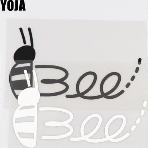 YOJA 12.5×7.4CM Cartoon Animals Decal Lovely Bee Vinyl Pattern Car Stickers Black/Silver 19C-0108