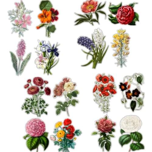 Flower Vinyl Waterproof Stickers Laptop Luggage Decals Floral Home Wall Decor