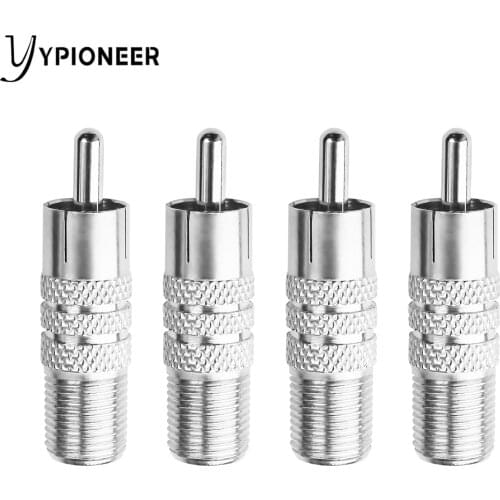 YPioneer C20139 5PCS F Type Female to RCA Male Connector Silver RF Adapter Coax Coaxial Converter