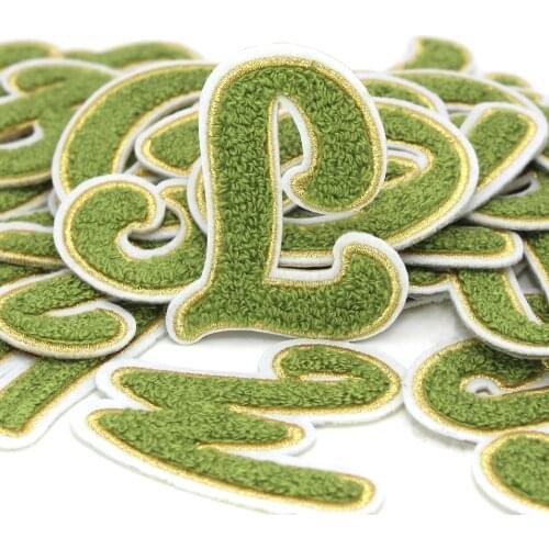 1Pcs Letter Patch 3D English Alphabet Iron On Patches Towel Embroidery Patches For Clothing Bags Jacket Sew On Accessories