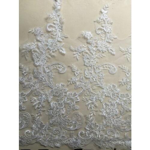 1Yard 56cm Wedding Dress Ribbon DIY Cloth Fabric High Quality African Cord Lace Embroidery Trim YYN519