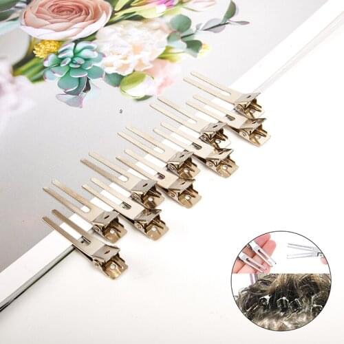 10pcs DIY Hair Clip Durable Hair Accessories, Prong Metal Alligator Clips With Bulk Craft Hairdressing Tools Hair Clip