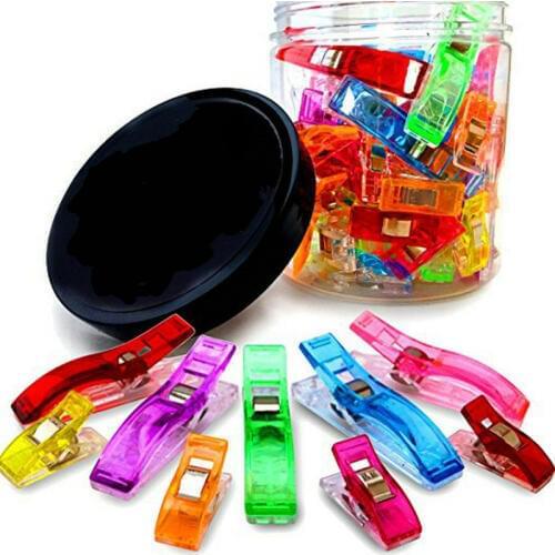 100 Piece Spring Plastic Clip / Quilt Tool / Patchwork Sewing Accessories 25 Large Clips 75 Small Clip Fabric Sewing Tools