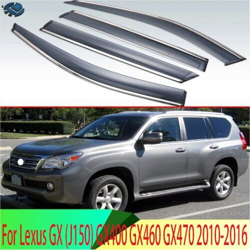 For Lexus GX (J150) GX400 GX460 GX470 2010-2016 Plastic Exterior Visor Vent Shades Window Sun Rain Guard Deflector 4pcs