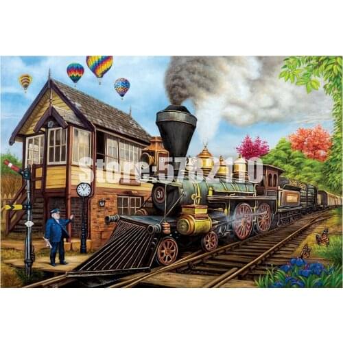 5d diy Diamond embroidery Trains & Locomotive Hot Air Balloons diamond painting Cross Stitch full drill Rhinestone mosaic decor