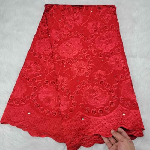 African Dry 100%Cotton Lace Fabric 2021 High Quality Lace Swiss Voile Lace In Switzerland Nigerian Lace Fabrics For Sewing 5Yard