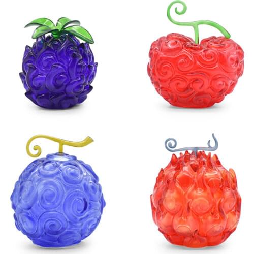 10cm One Piece Devil Fruit Decoration Anime Pirate Luffy/Ace/Law/Newgate with LED Devil Fruit Action Figure Collection Model Toy