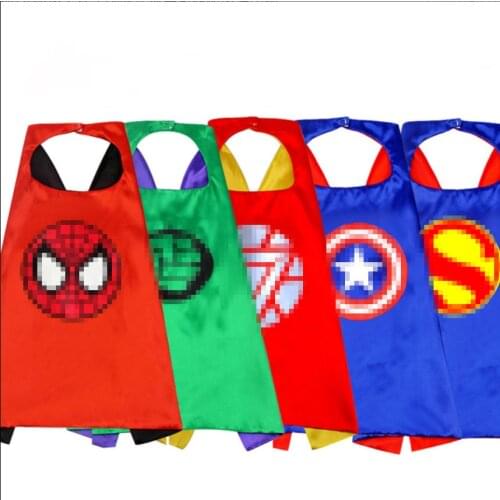 Anime Cosplay Costume For Kids Only Cape Superhero Cape Double Sided Child Birthday Party Christmas Halloween 70*70cm