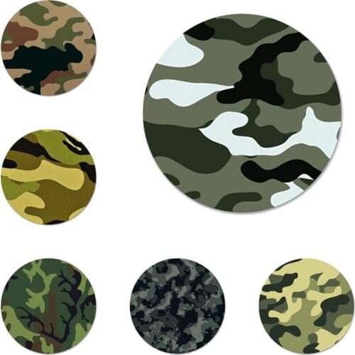 Army Camo Camouflage Icons Pins Badge Decoration Brooches Metal Badges For Clothes Backpack Decoration 58mm